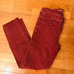 American Eagle Burgundy Jegging - Denim - Size 6 Regular